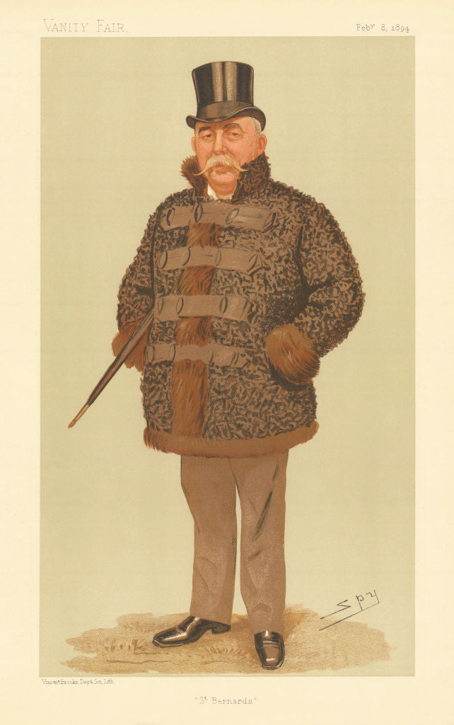 VANITY FAIR SPY CARTOON John Cumming Macdona 'St Bernards' Kent 1894 old print